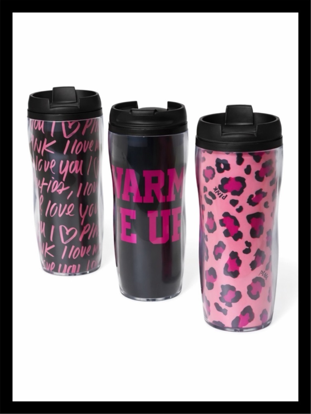 💕ⓅⒾⓃⓀ ⓋⓈ Leopard Print Tumbler EUC💕